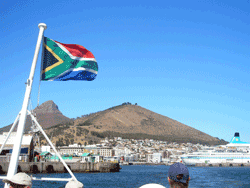 The South African Flag on the ferry to Robben Island